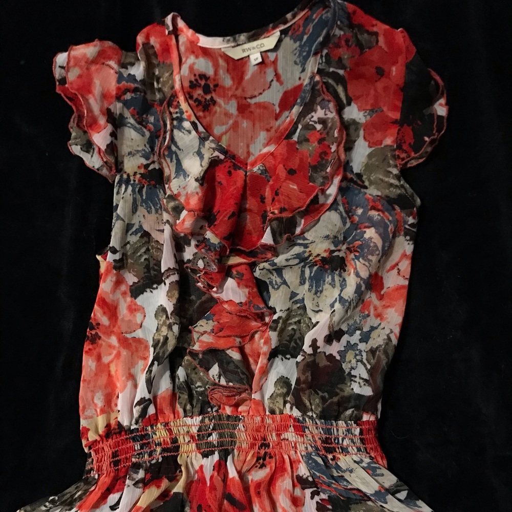 RW&CO sheer flowery top